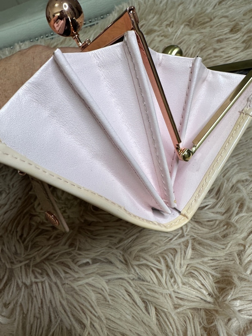 Ted Baker Floral Kiss-Lock Wallet in Pink and Green - Picture 8 of 14